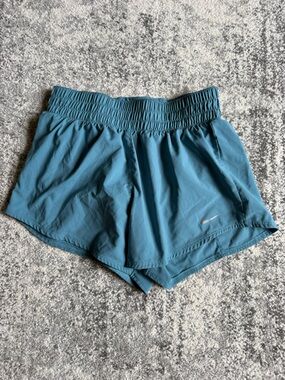 Nike Women's Teal Athletic Shorts with Reflective Swoosh